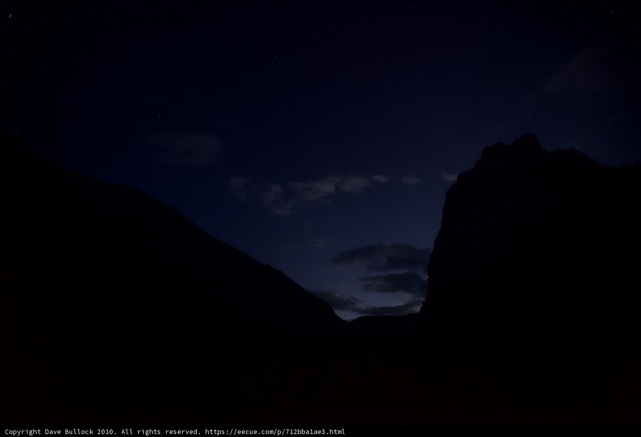 Mountain Range under a Starry Night Sky