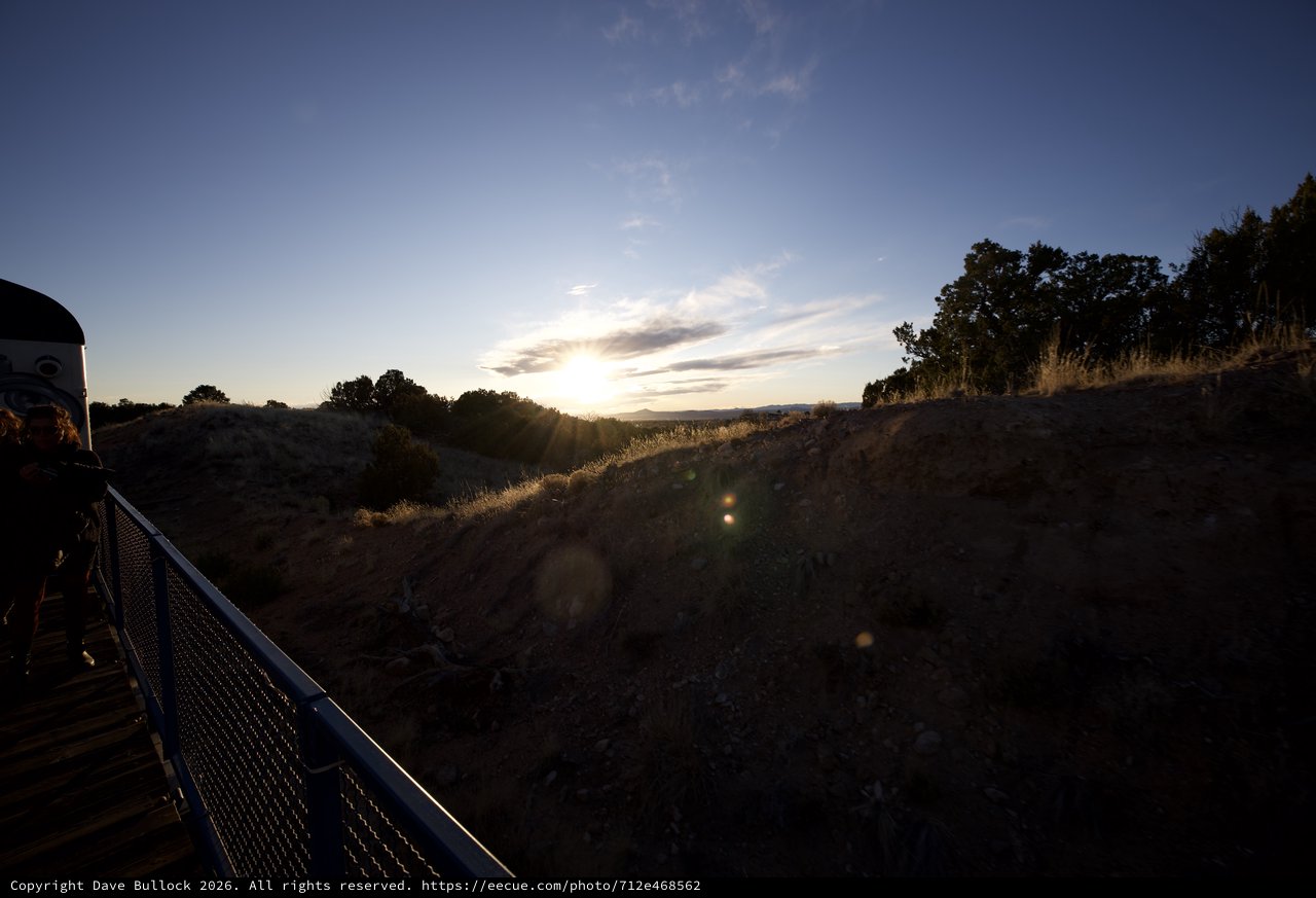 Sunset View from Train Through Desert Canyon