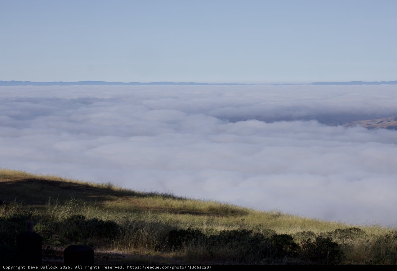 Sea of Clouds Swallowing the Valley Below Mount Diablo