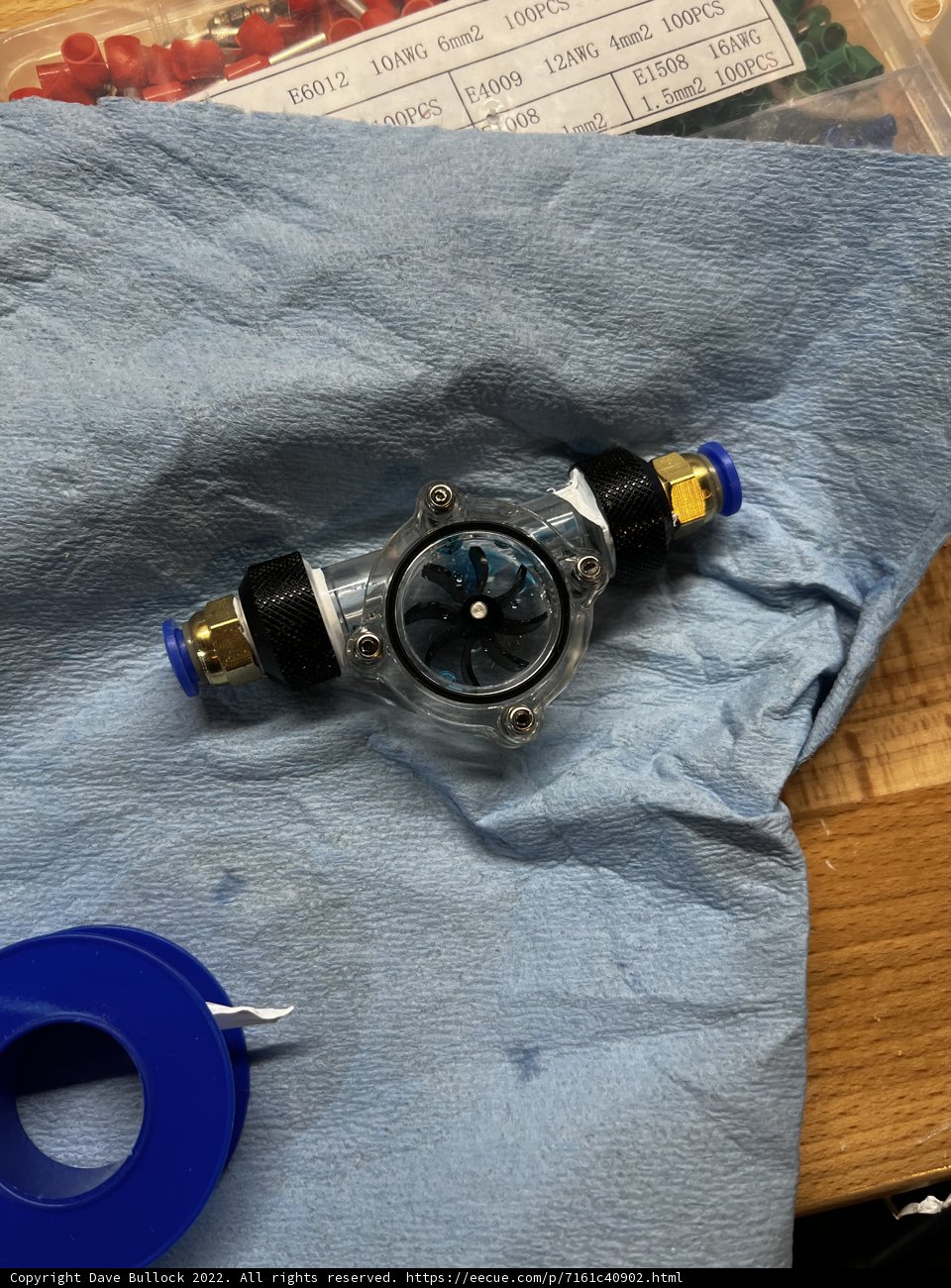 Blue and White Valve on Cloth