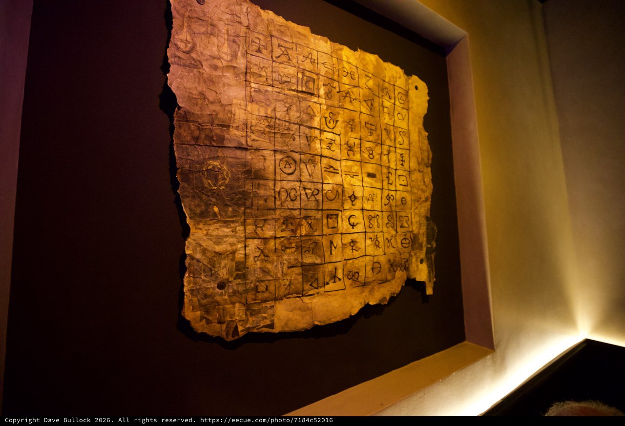 Ancient Chinese Oracle Bone Script Tablet on Display