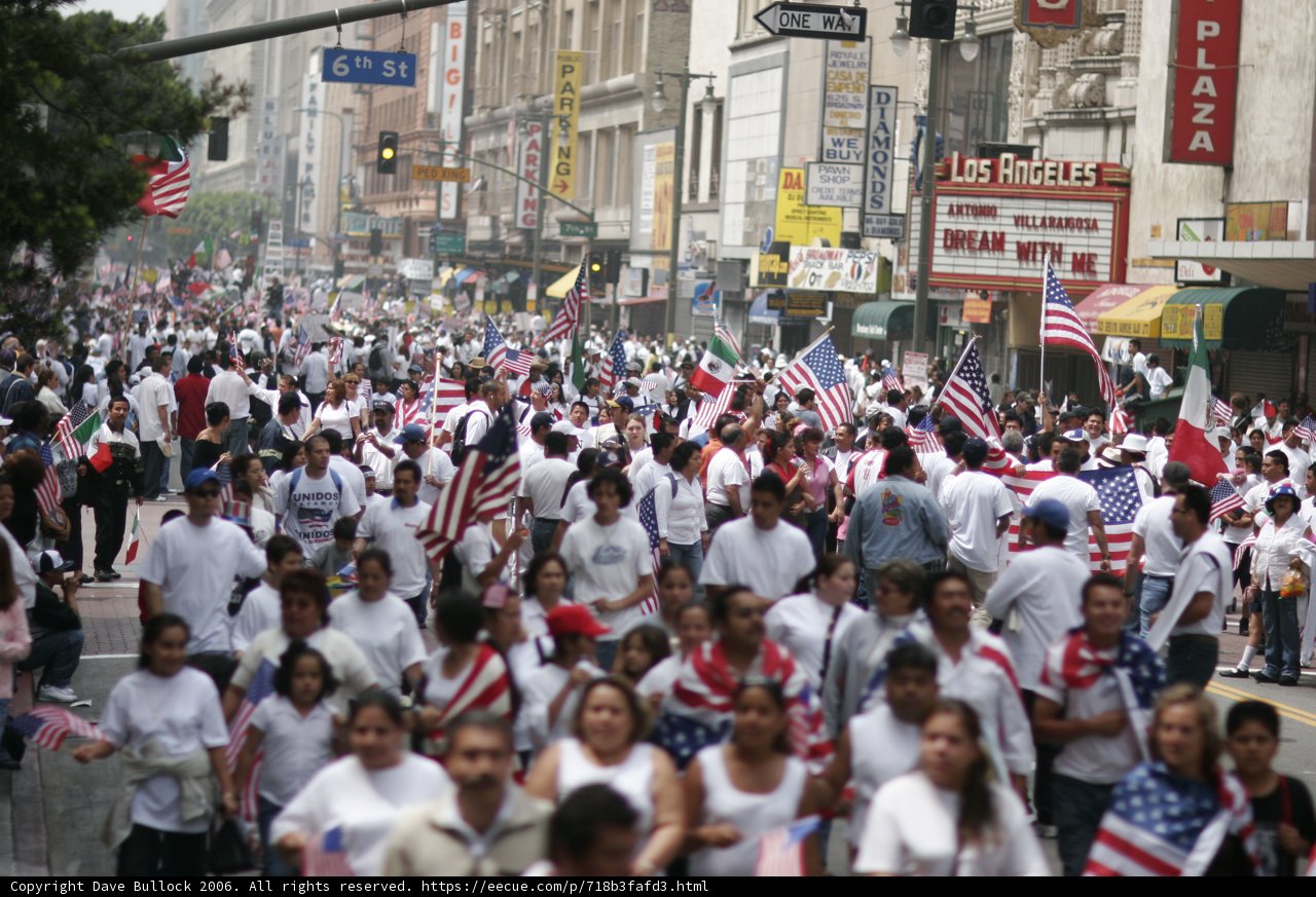 Patriotic Crowd Parade