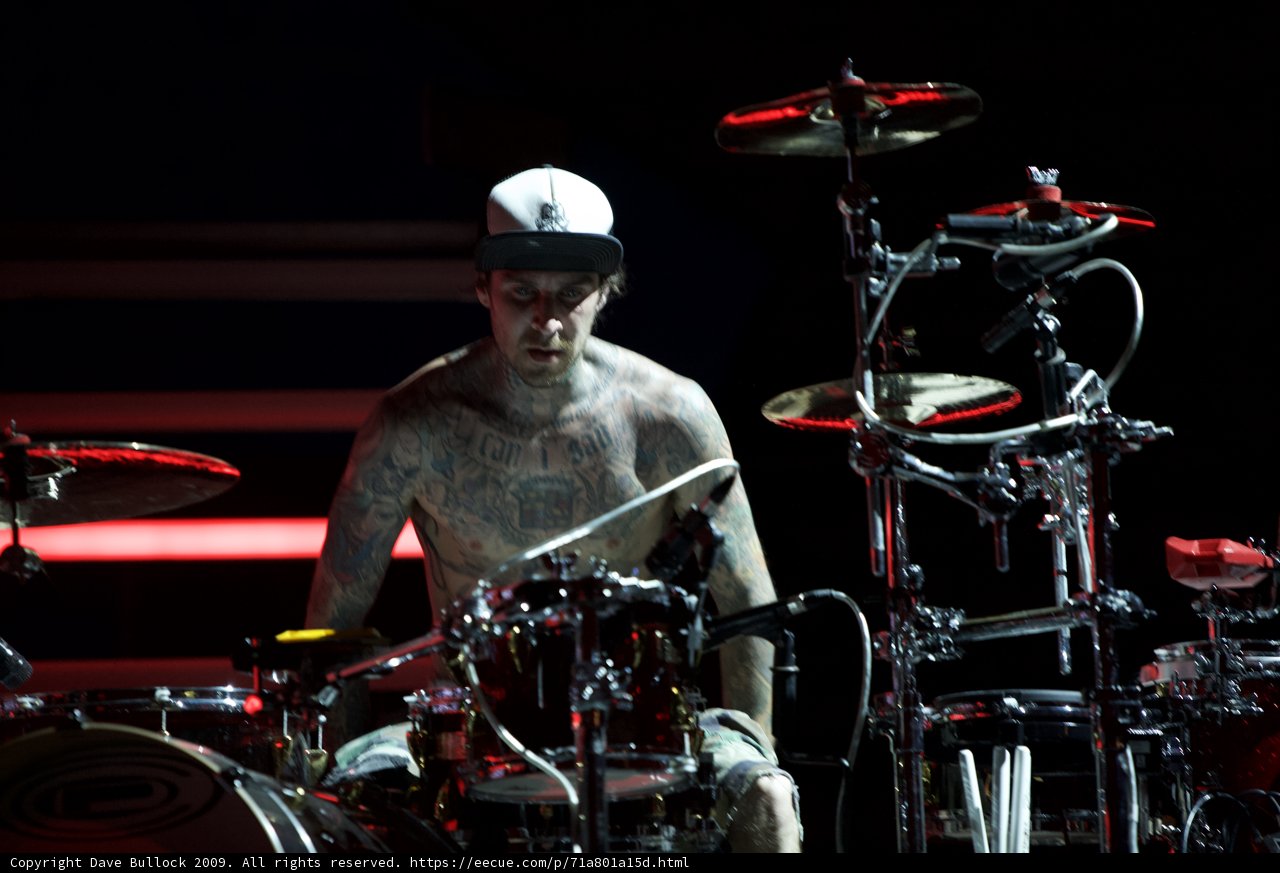 Travis Barker Rocking Out on the Drums