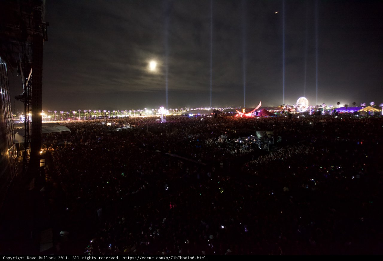 Illuminated Urban Concert Crowd