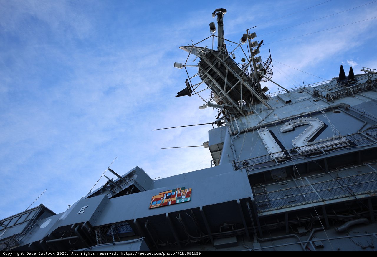 USS Hornet Aircraft Carrier Tower and Mast Structure