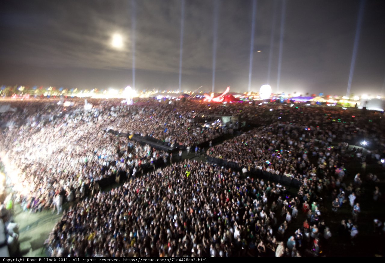 Illuminated Crowd at Night Concert