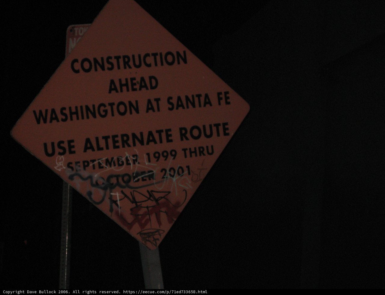 Defaced Construction Sign