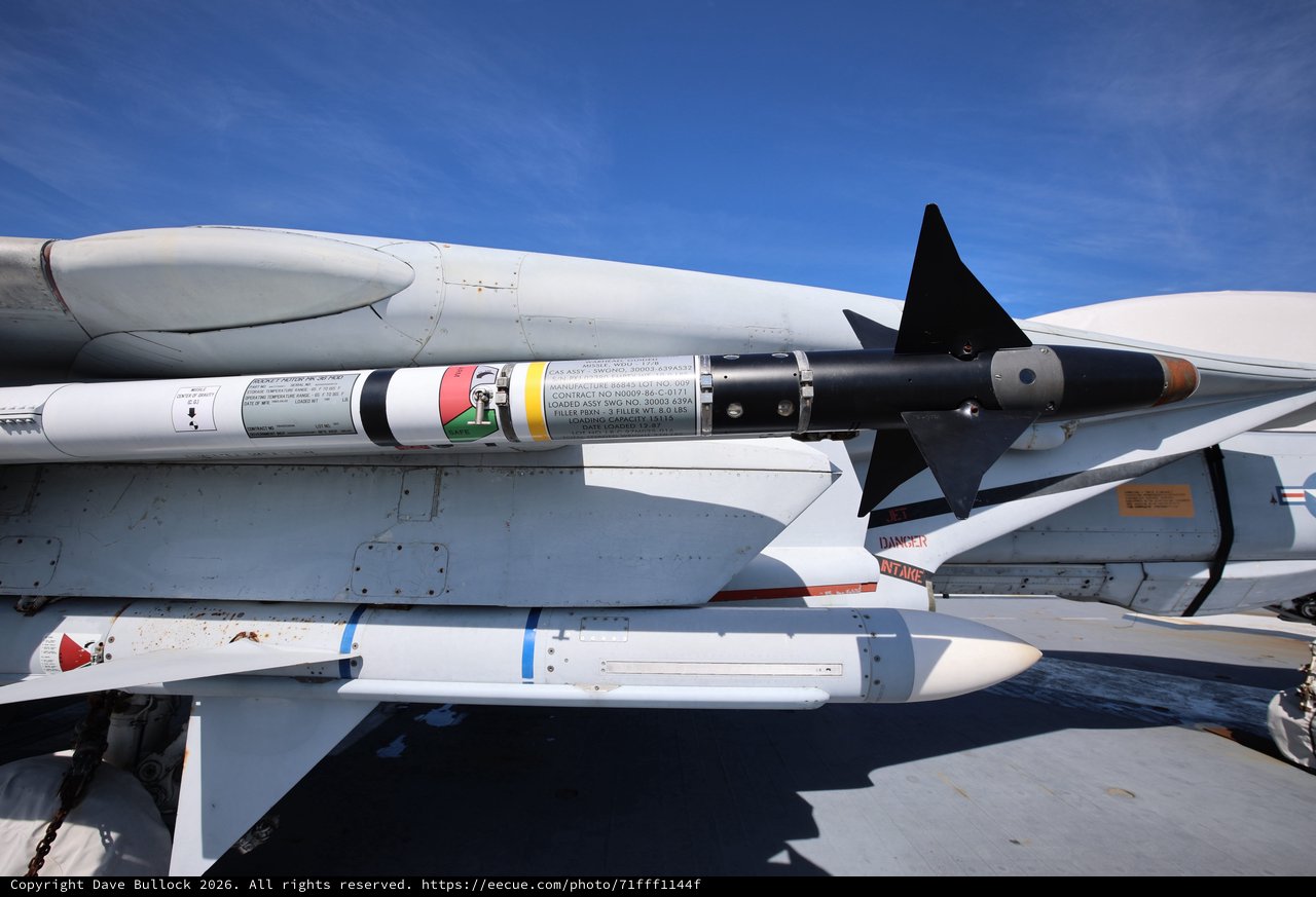 Air-to-Air Missiles Mounted on Military Aircraft Wing