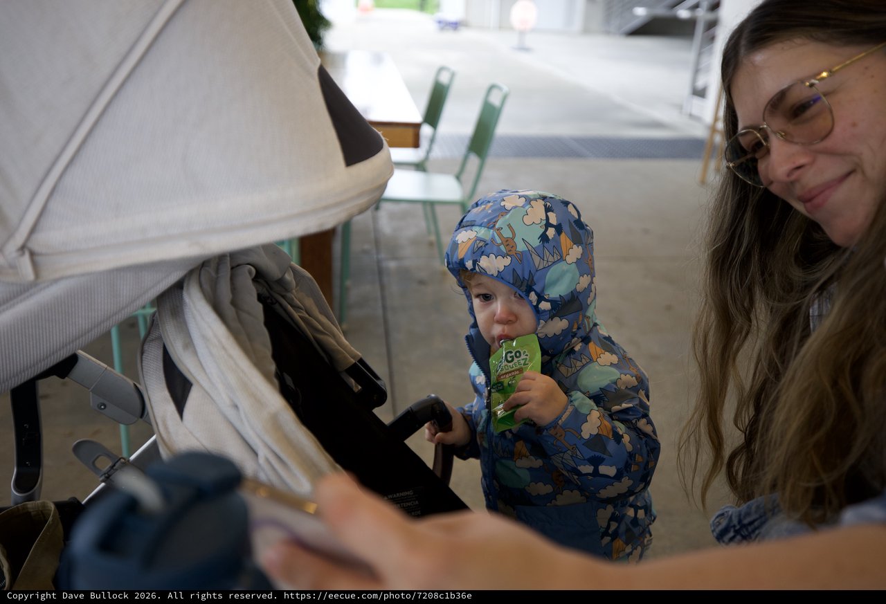Mother and Child Dining Out at Modern Restaurant