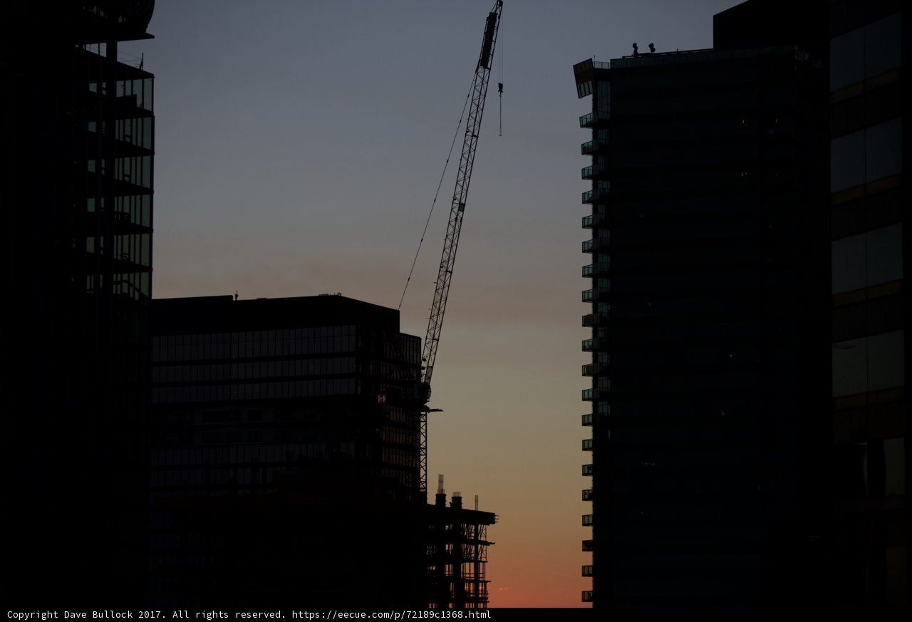 Crane Construction at Sunset