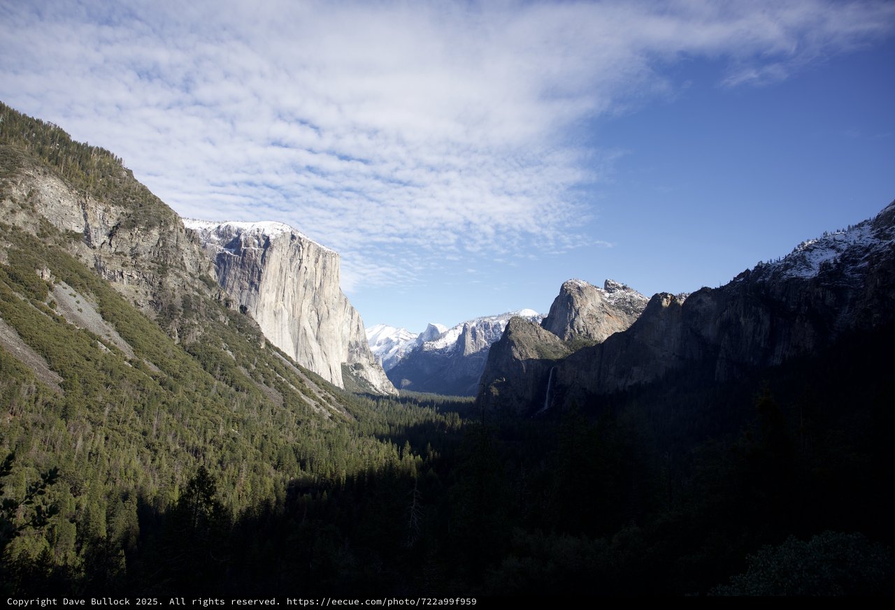 Yosemite Valley Winter Vista from Tunnel View