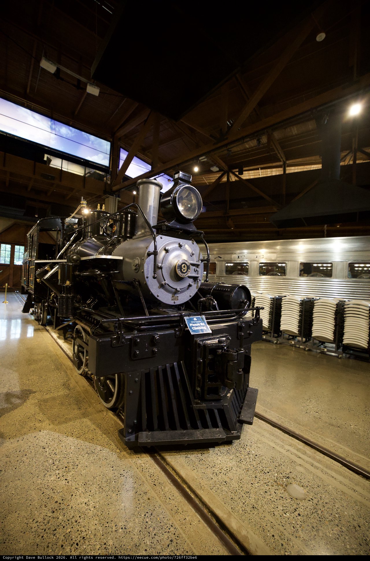Restored Steam Locomotive and Streamliner Train Display