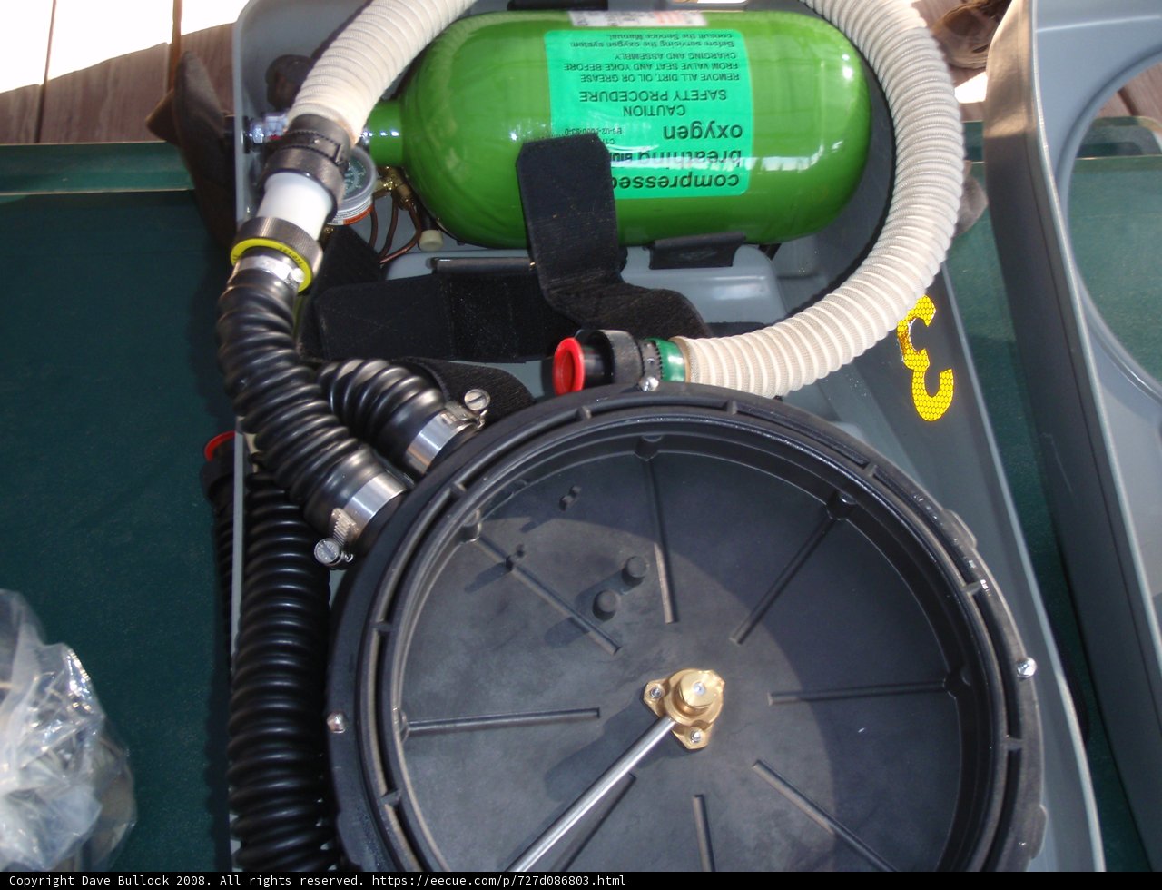 Water tank and hose on the boat