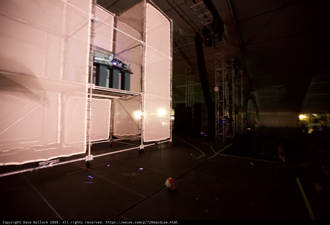 Urban Stage with White Tent and Speaker