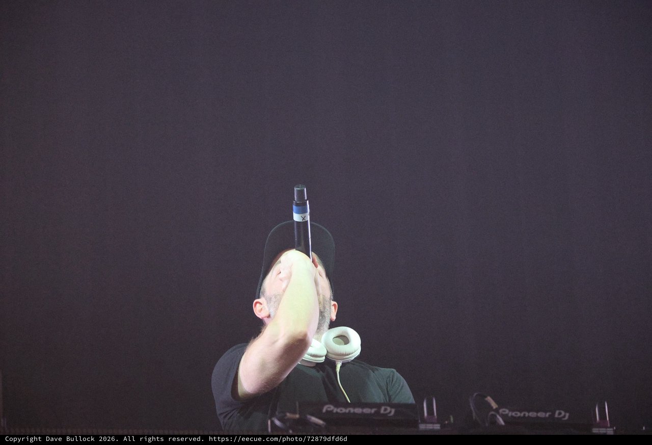 DJ Raises Microphone Skyward at Wobbleland Festival
