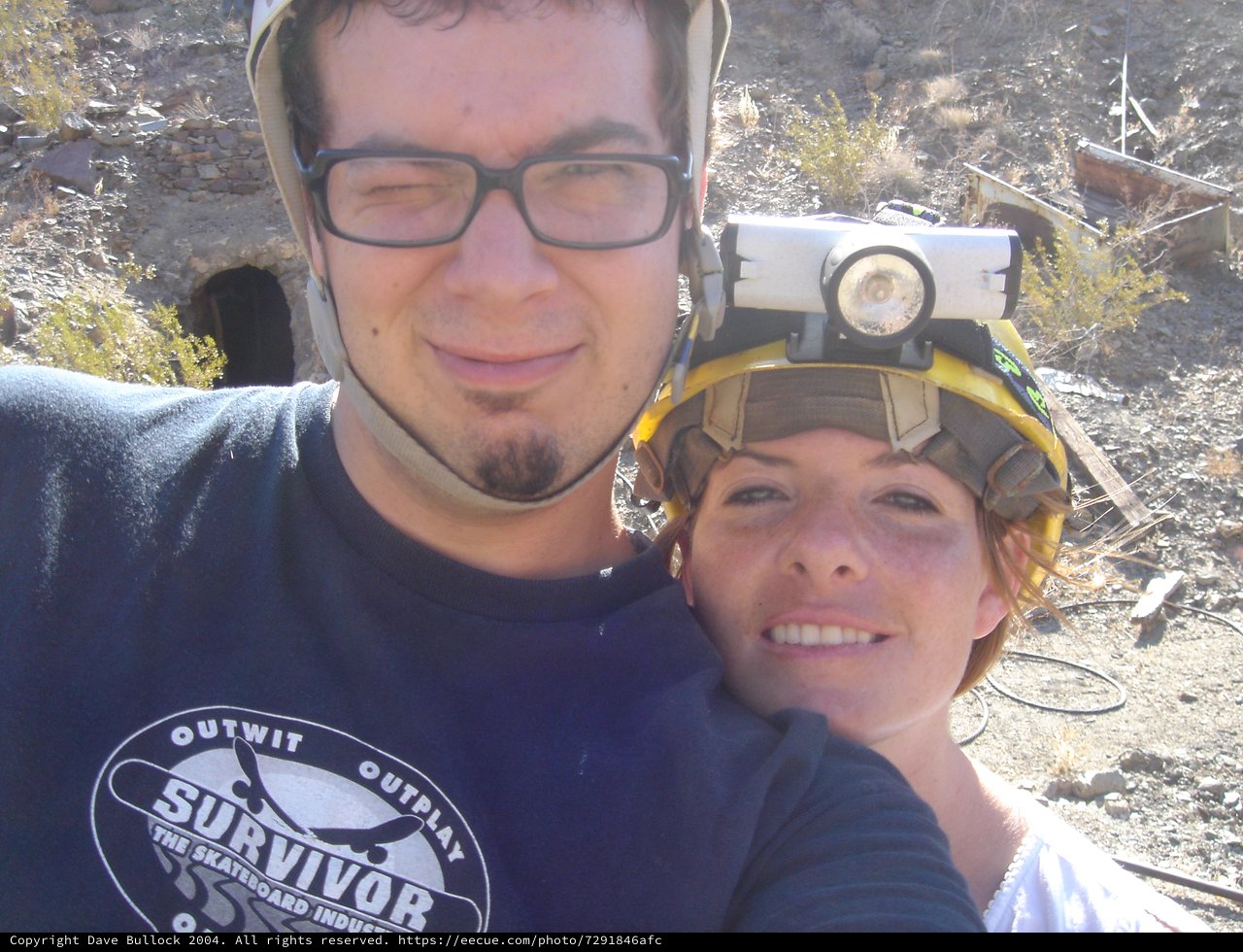 Couple Poses Outside Desert Mine Entrance 2004