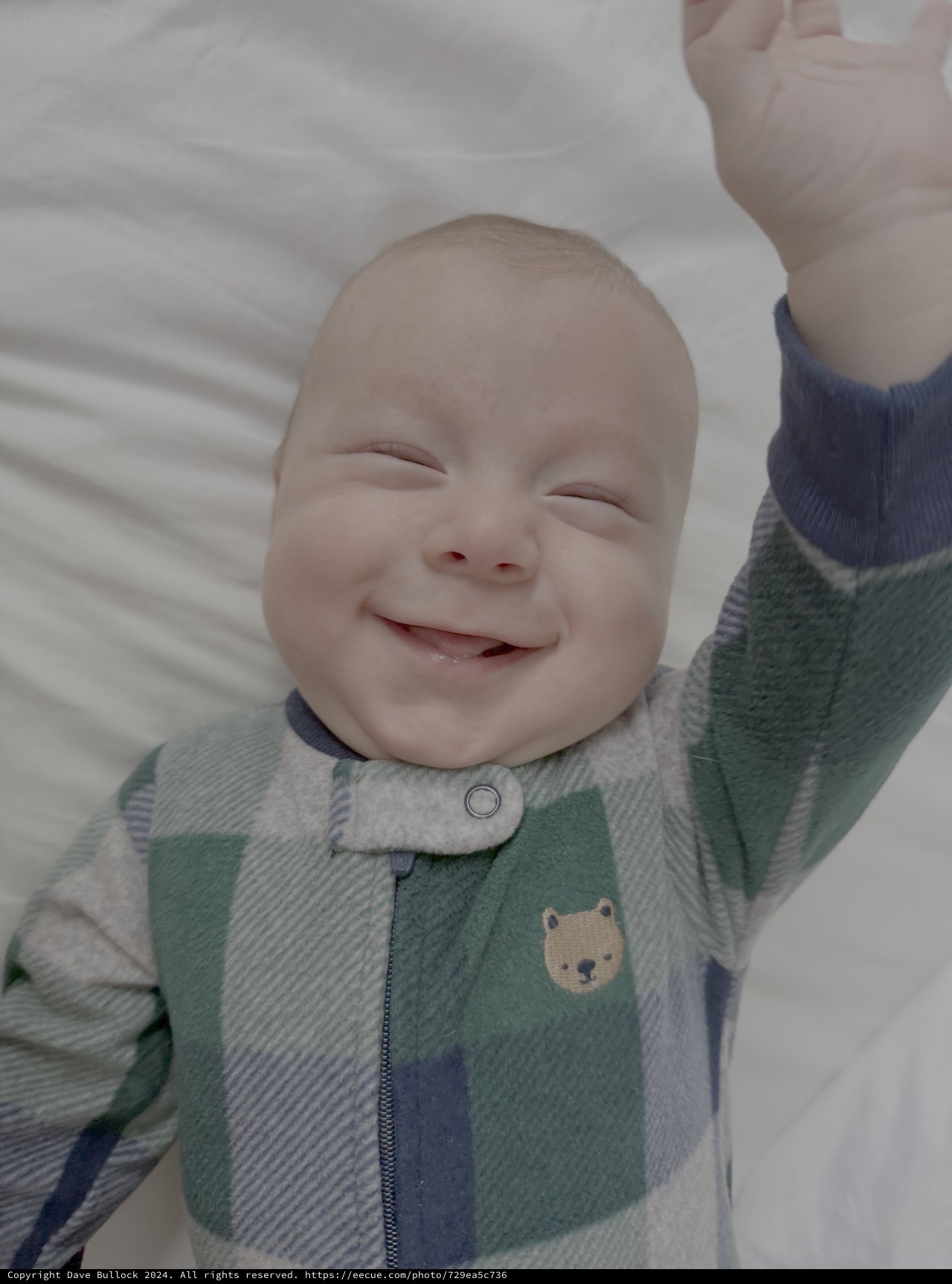 Joyful Baby's Bright Smile in Cozy Outfit