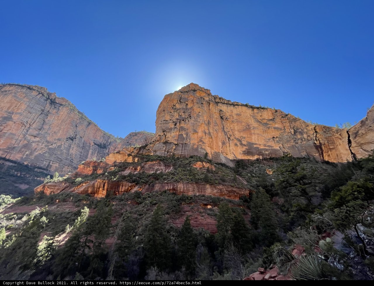 Majestic Canyon Walls Under a Glowing Sun