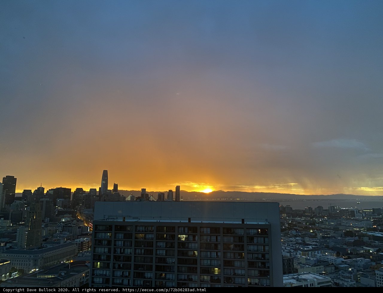 Golden Sunset over San Francisco Skyline