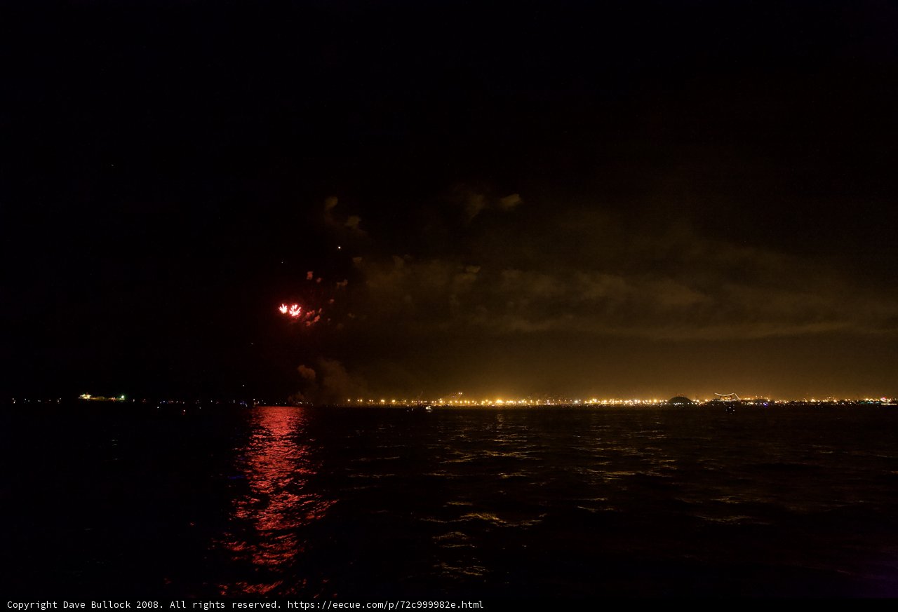 Sparkling Night Sky over the Water