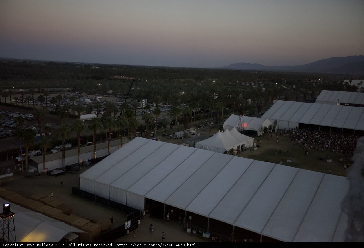 Sunset over Coachella Tents