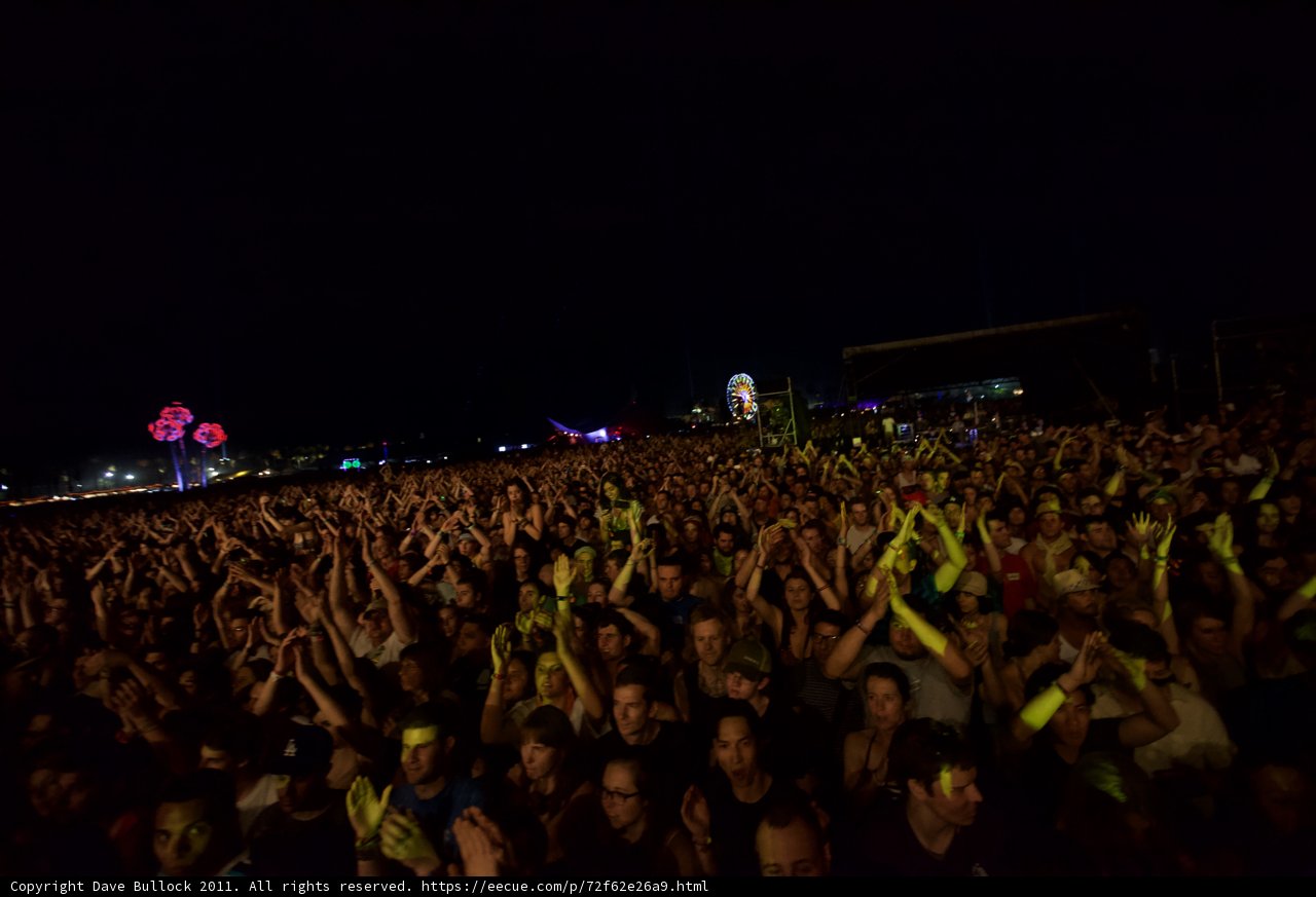 Coachella 2011: The Night Sky Lit Up By The Energetic Concert Crowd