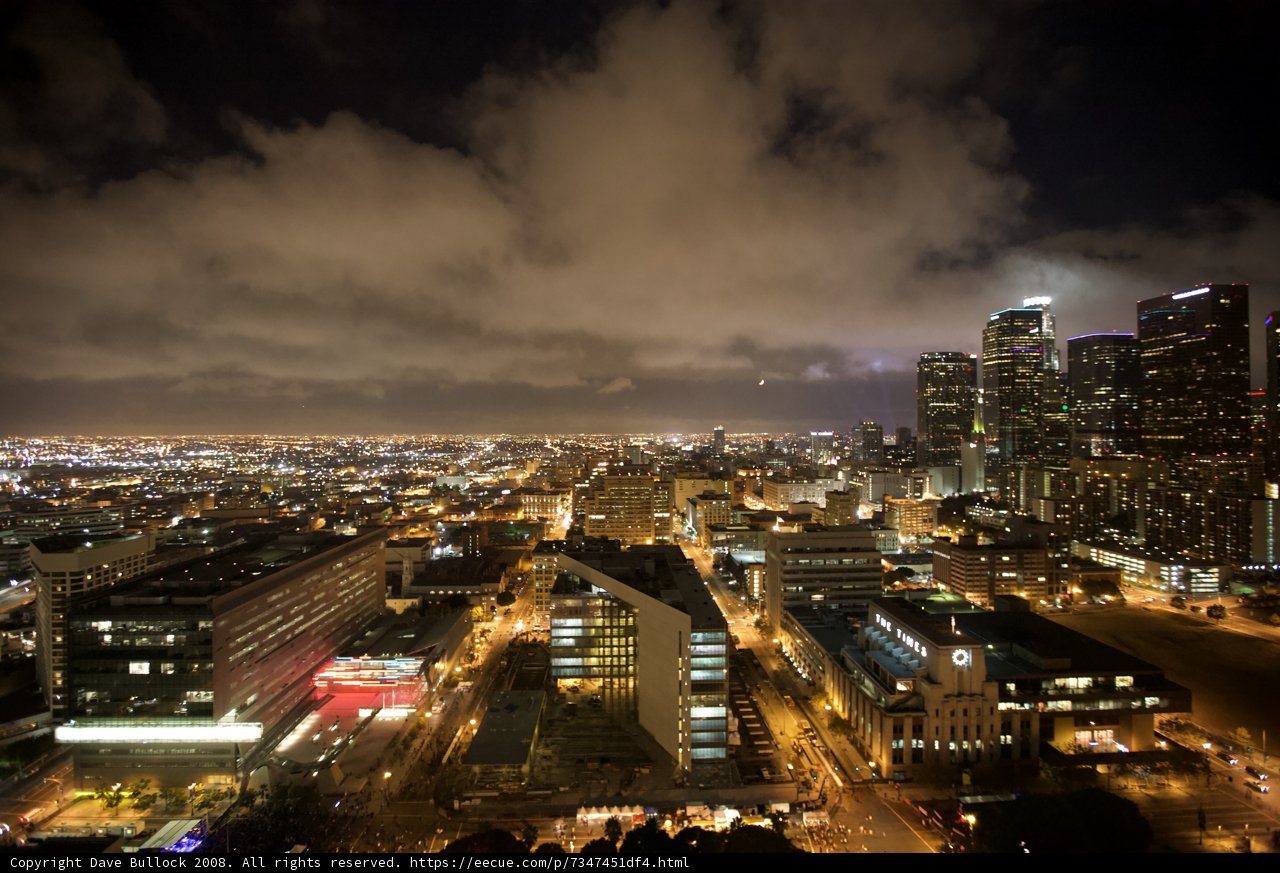 Nighttime Skyline in the Rain