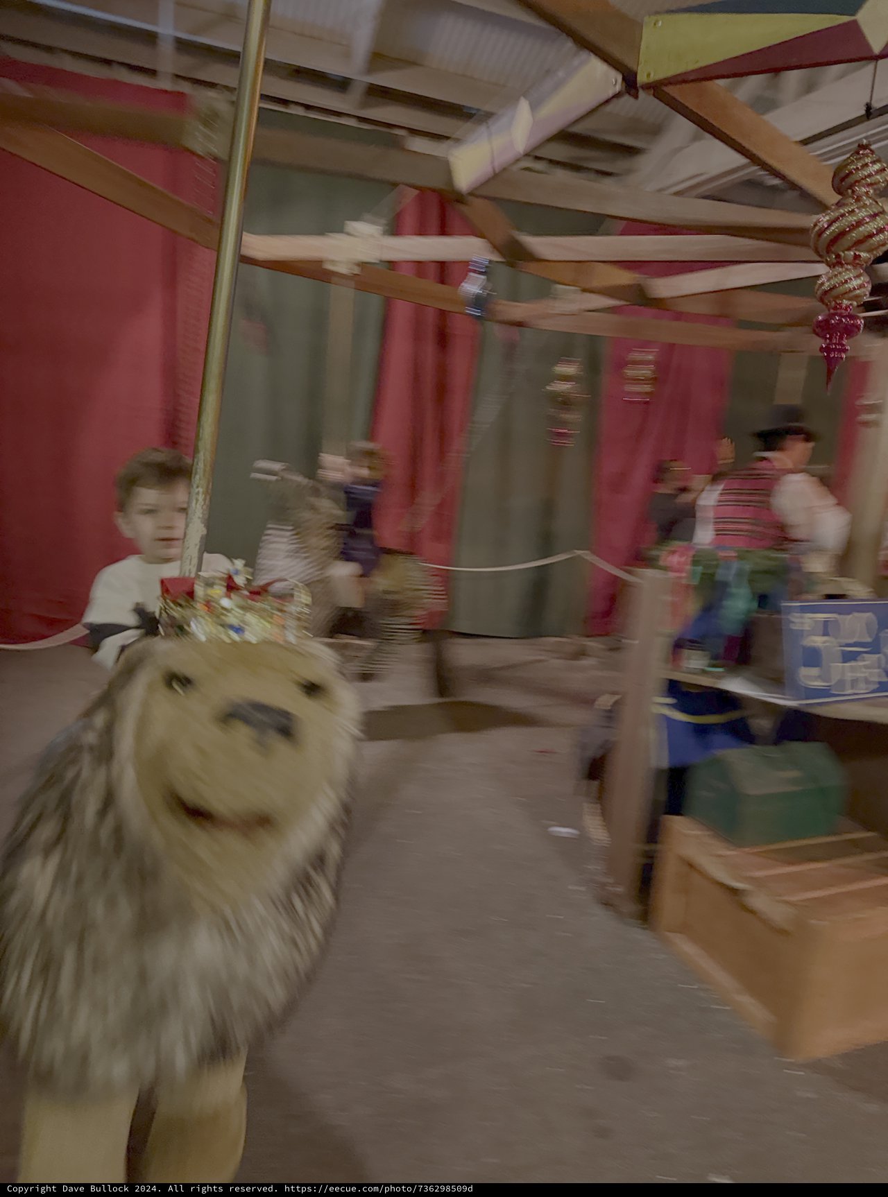 Motion Blur Carousel Ride with Lion