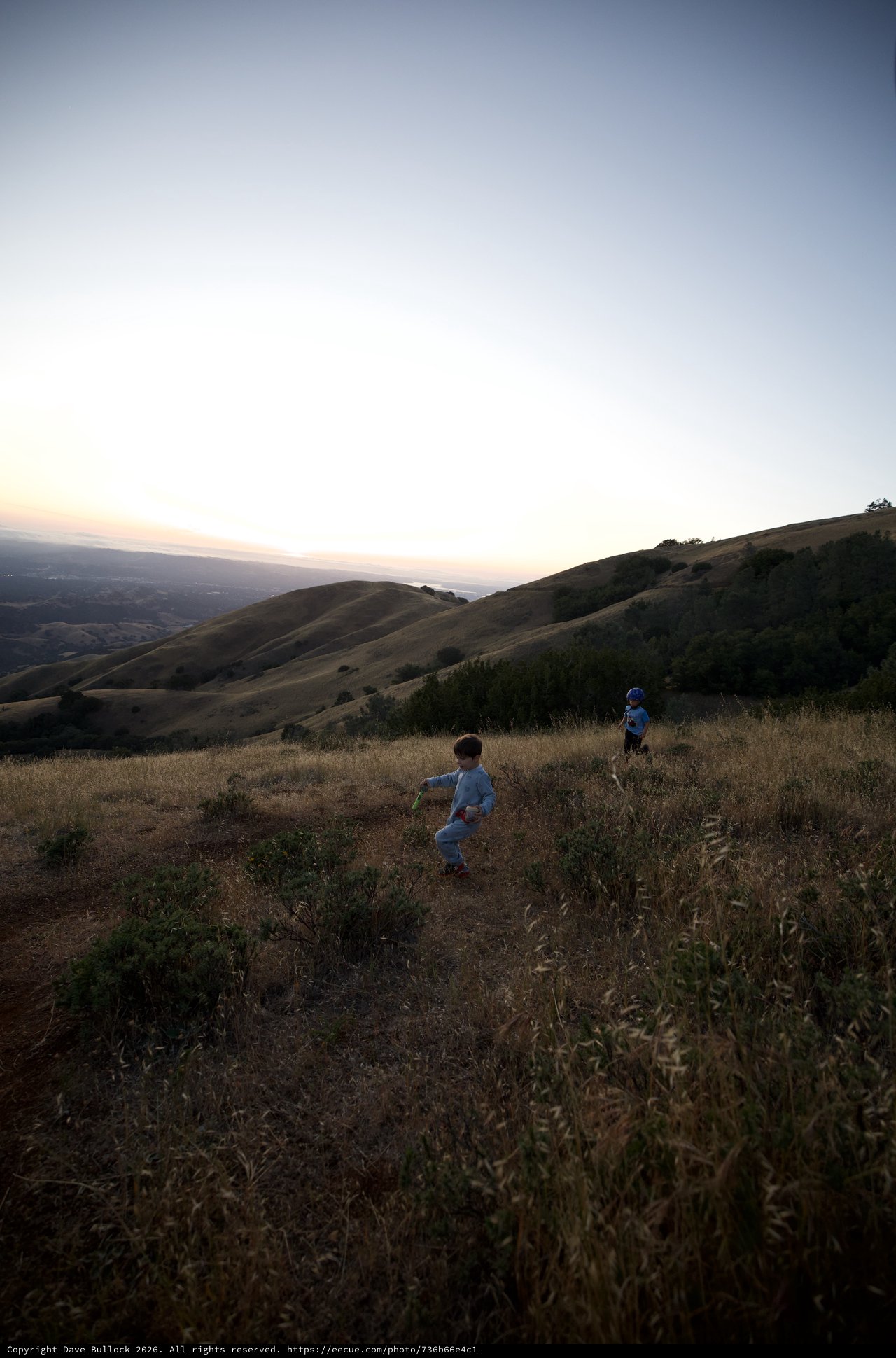 Children Playing on Golden Hills at Dusk