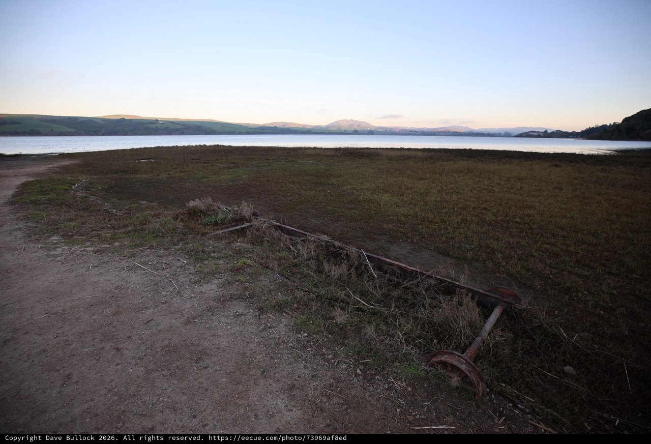 Twilight Calm at Drakes Beach with Rusty Remnants