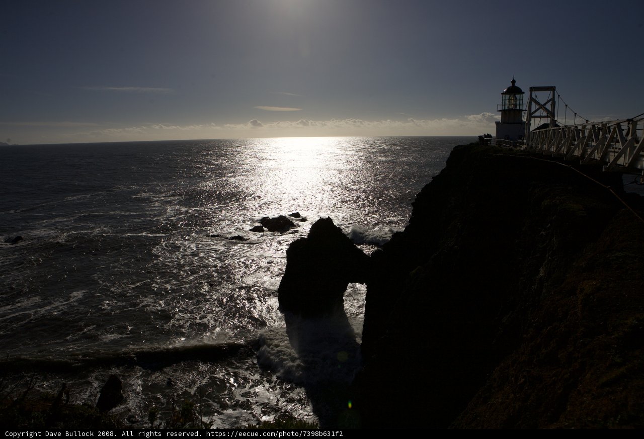 Silhouette of a Lighthouse on a Promontory