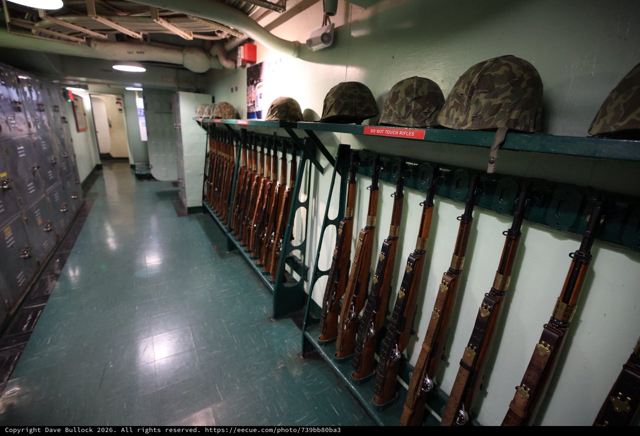 Military Rifle Armory Aboard USS Hornet Aircraft Carrier