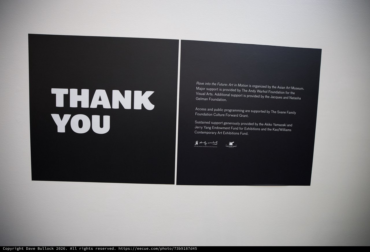 Thank You Panel at Asian Art Museum Exhibition
