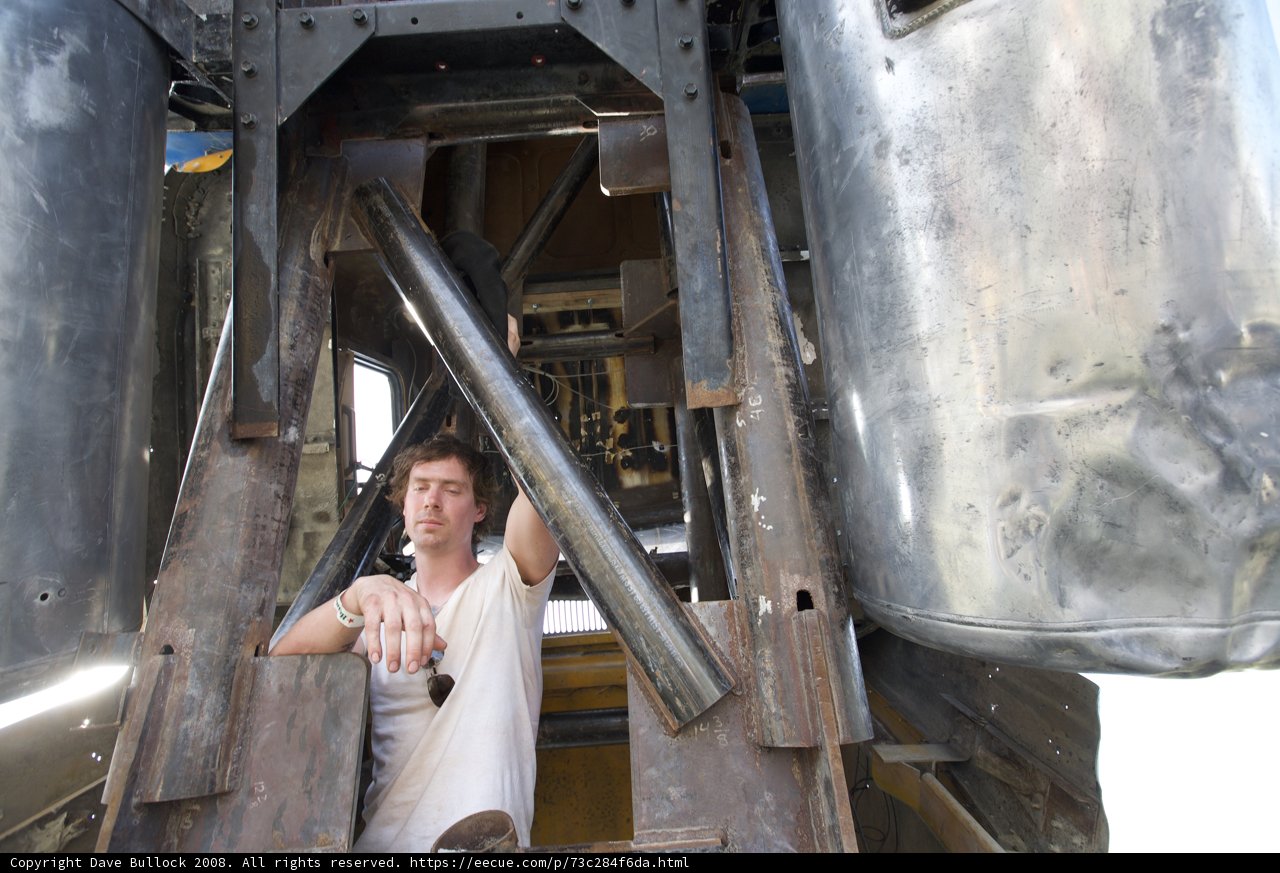 The Man in the Metal Structure