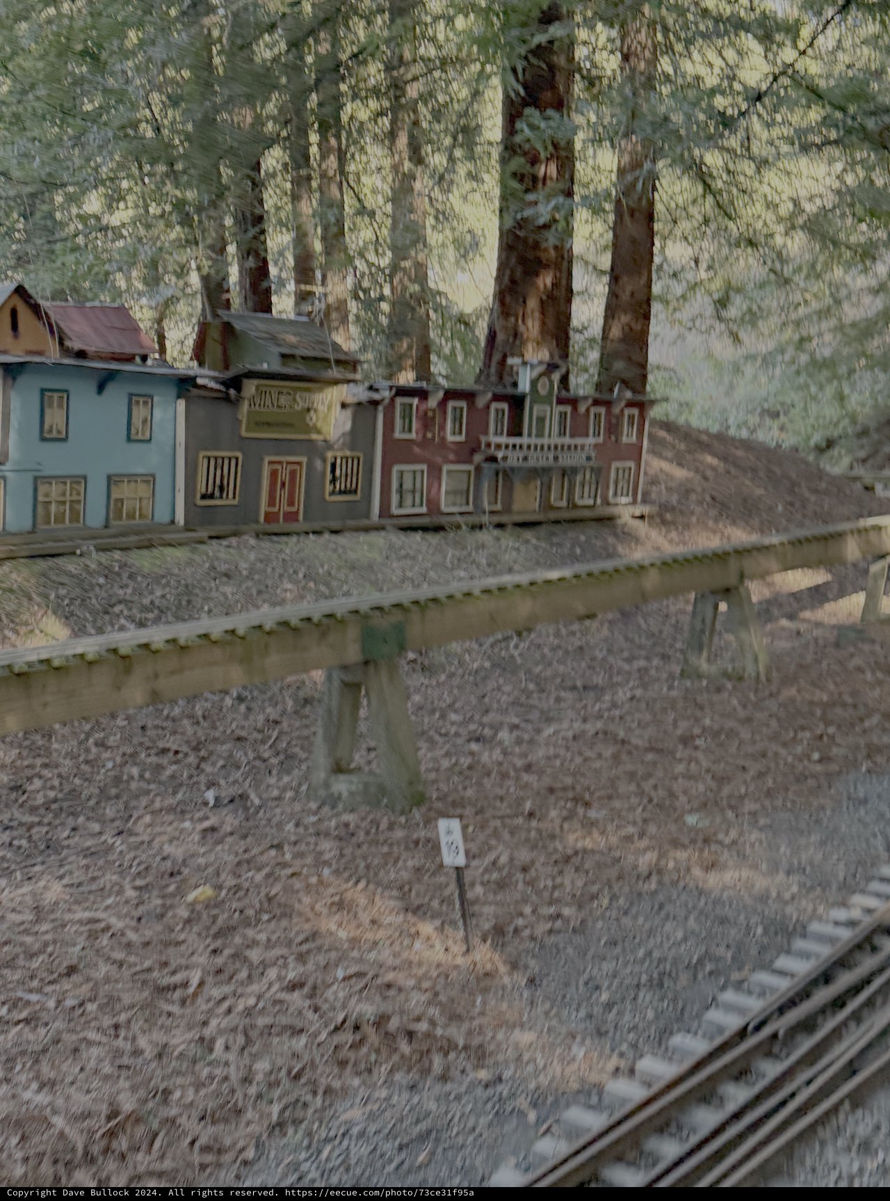 Miniature Village Model Train Display Scene