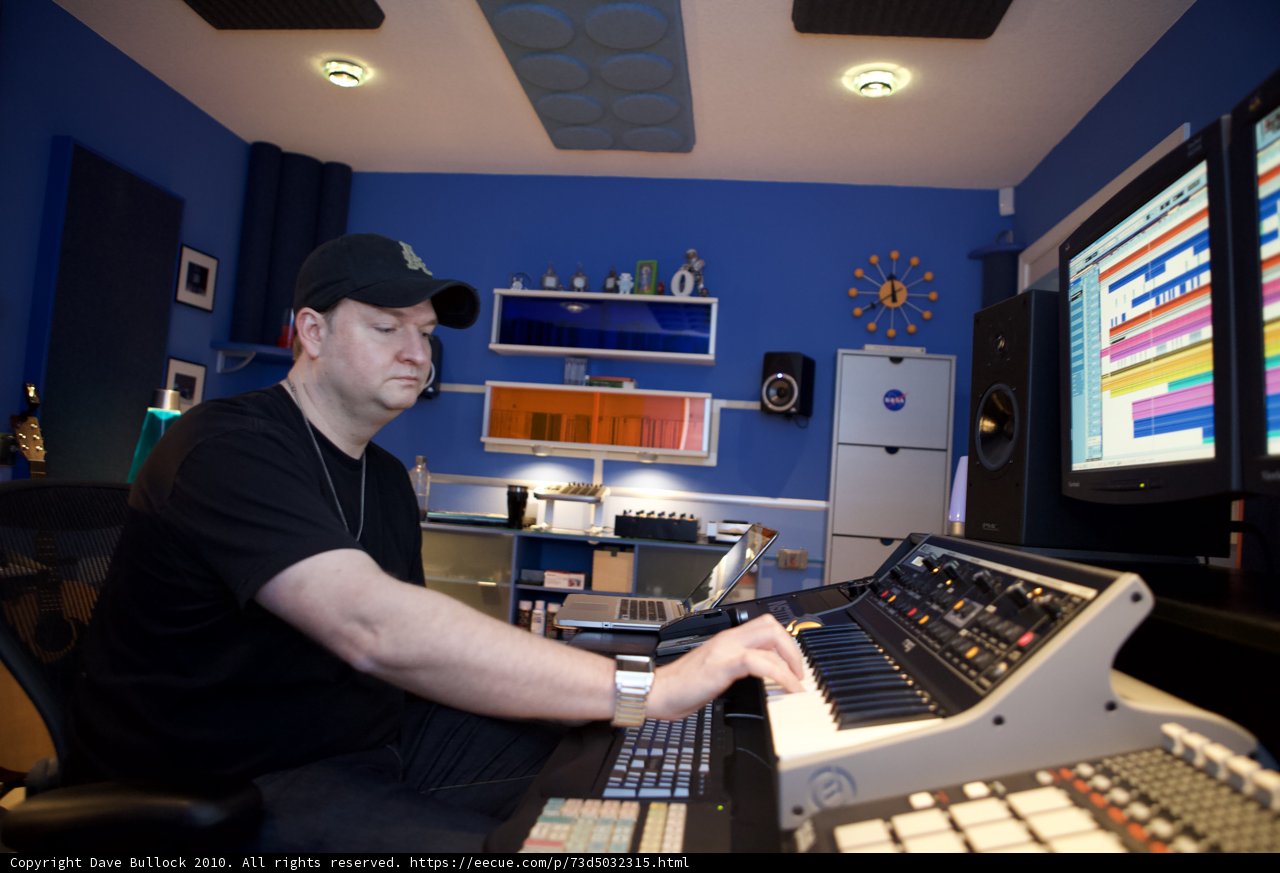 DJ Dan laying down fresh beats in the studio