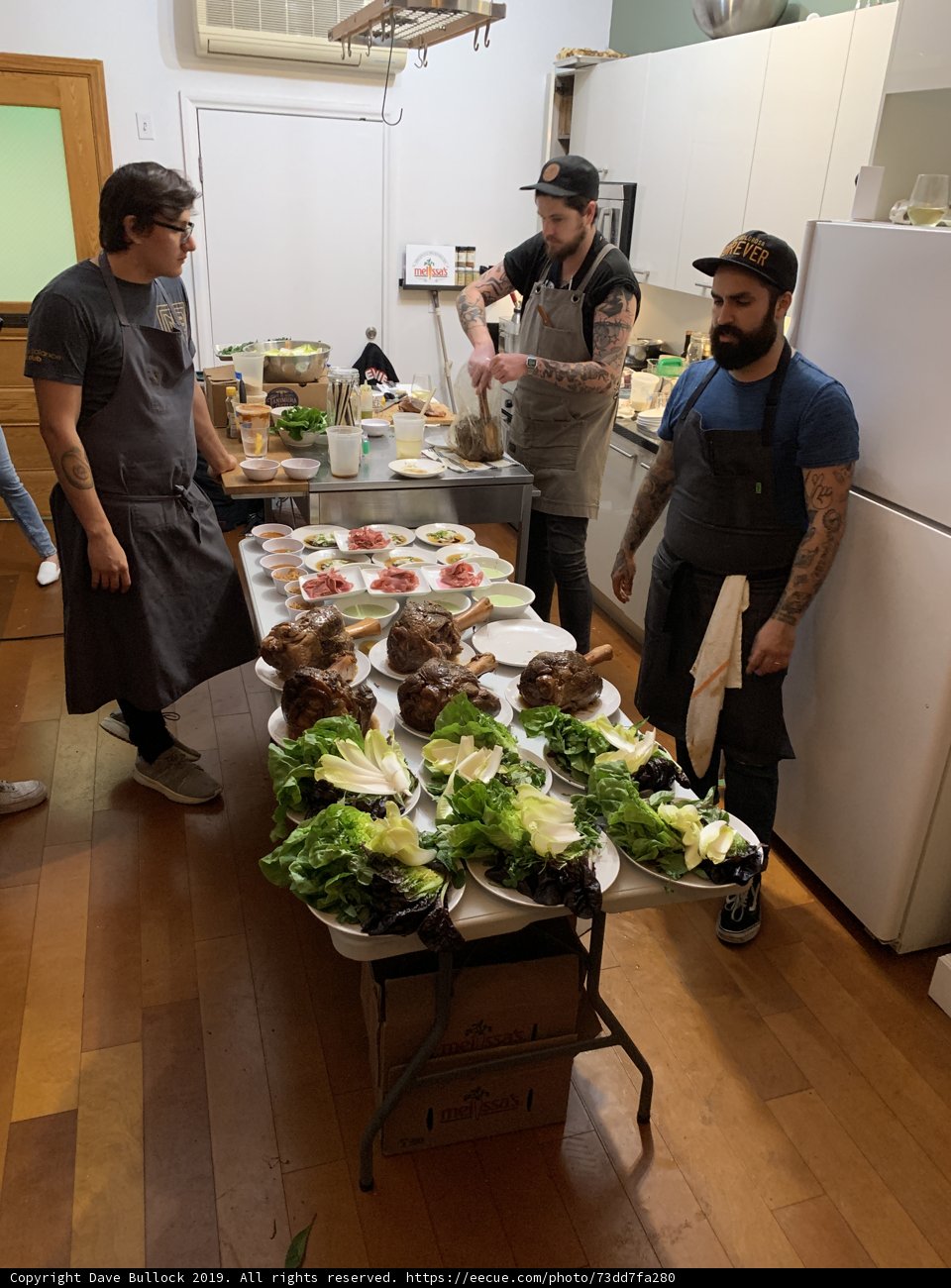A Gathering Around the Buffet Table