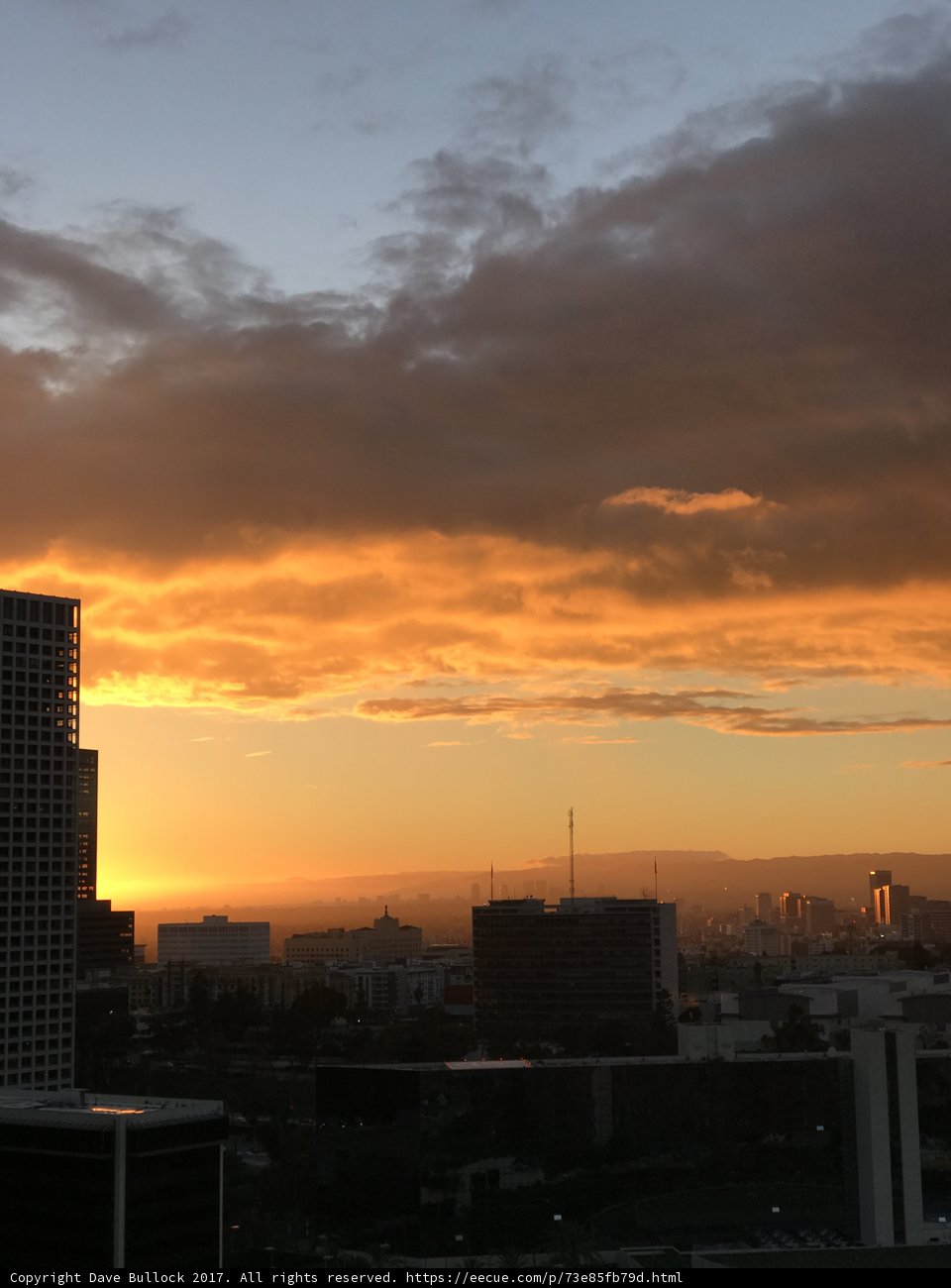 Sunset Silhouette of Los Angeles Skyline