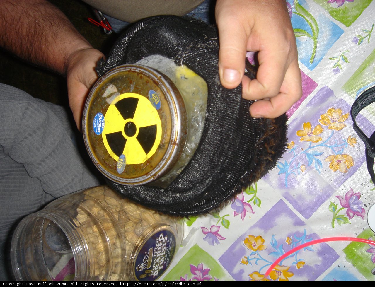 Radioactive Jar in the Hands of a Person