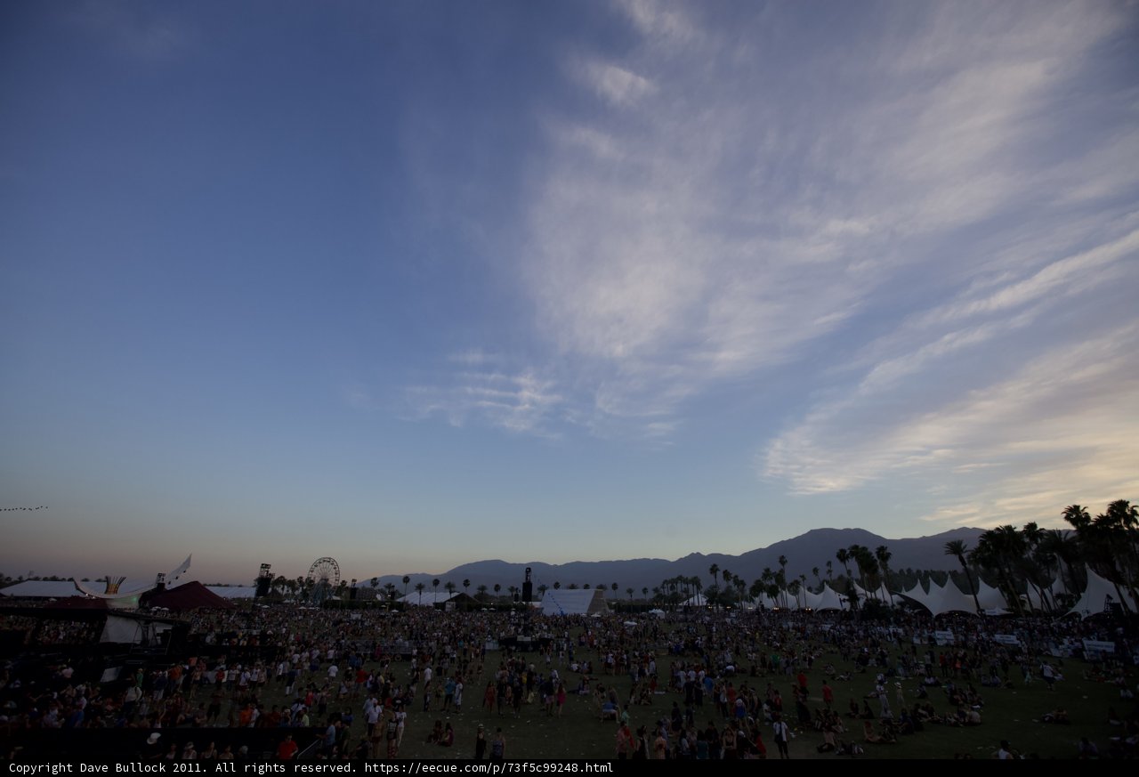 Coachella Crowd under a Beautiful Sky