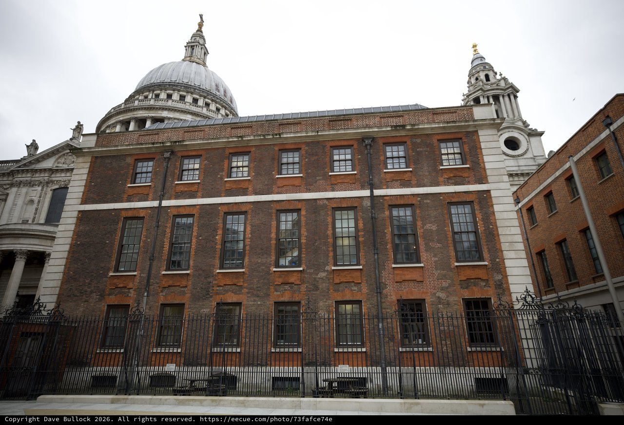 Historic Brick Building Behind St Paul's Cathedral London