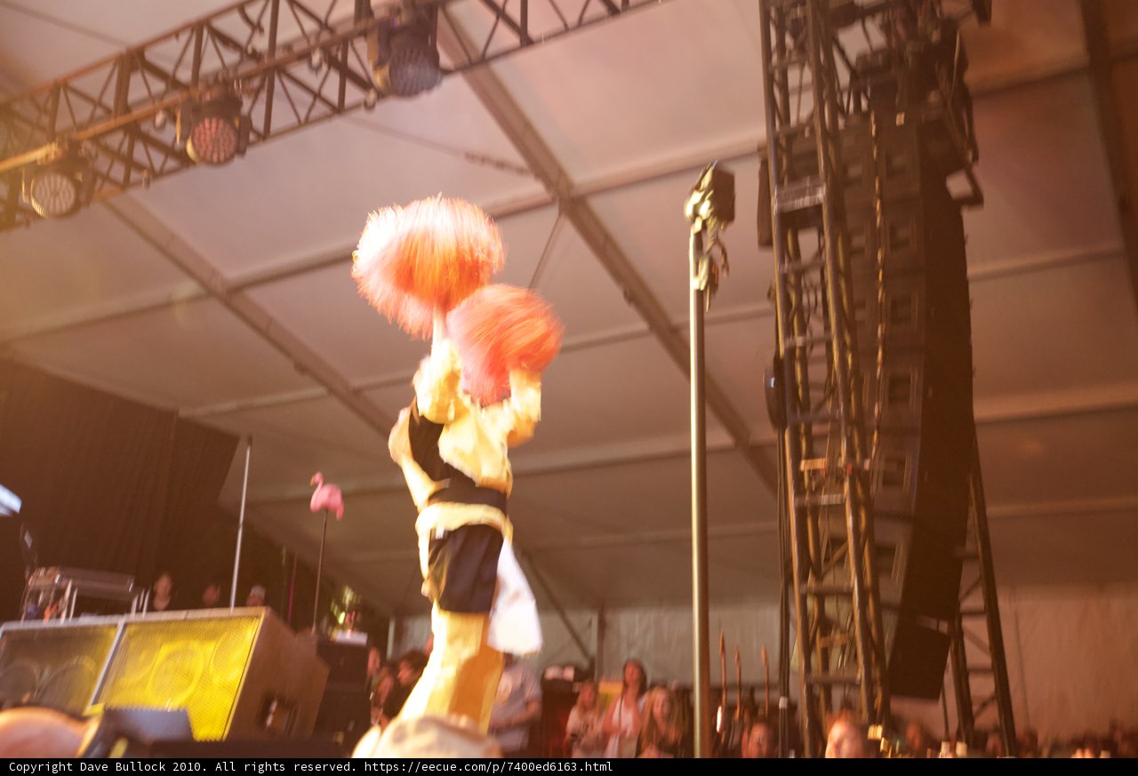 Red Pom Pom Man at Coachella