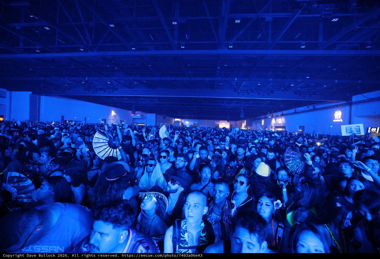 Massive Crowd Bathed in Blue Light at Wobbleland 2026