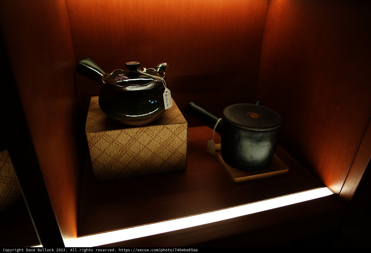 Elegant Tea Set Display in San Francisco's Japan Center Malls