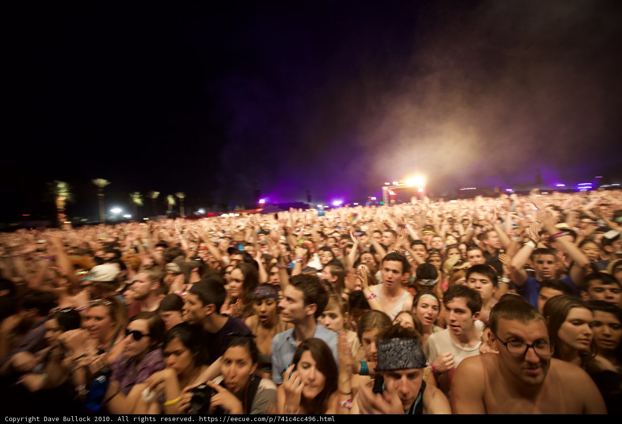 Coachella Crowd Under the Night Sky
