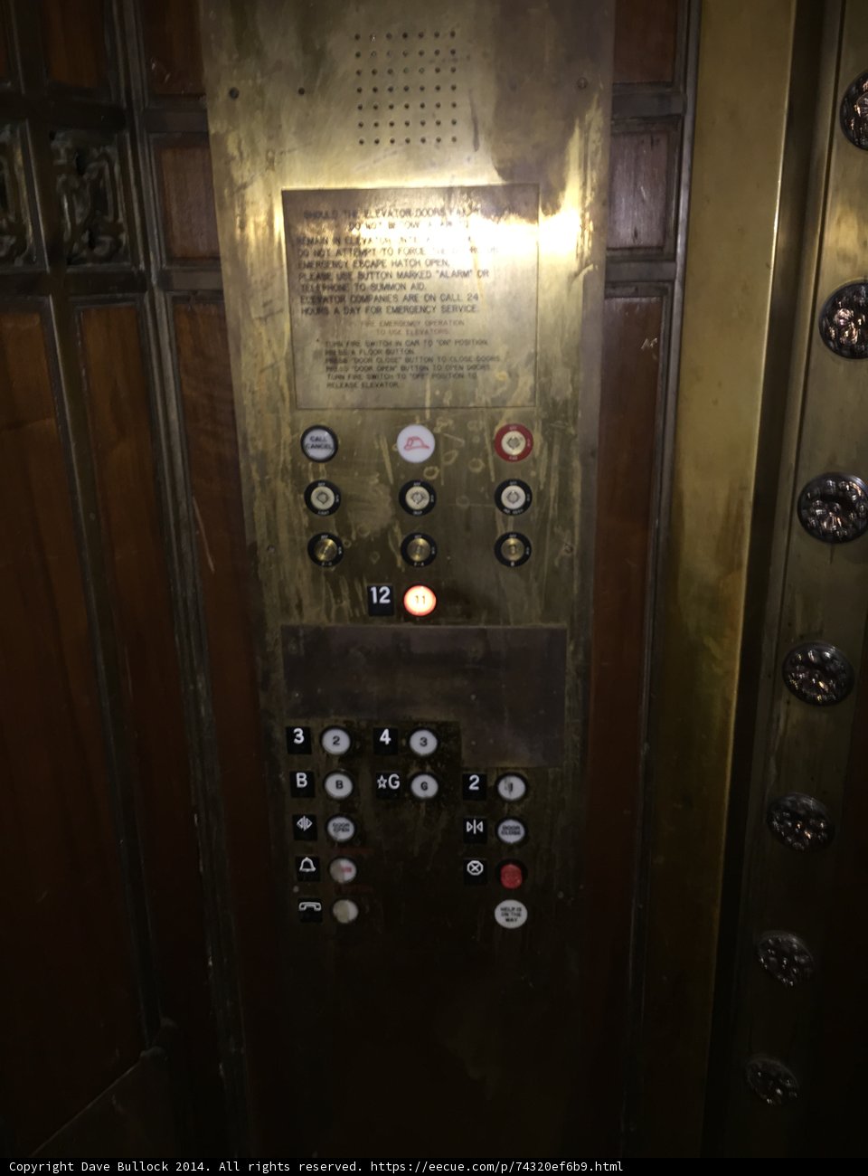 Golden Elevator Keypad