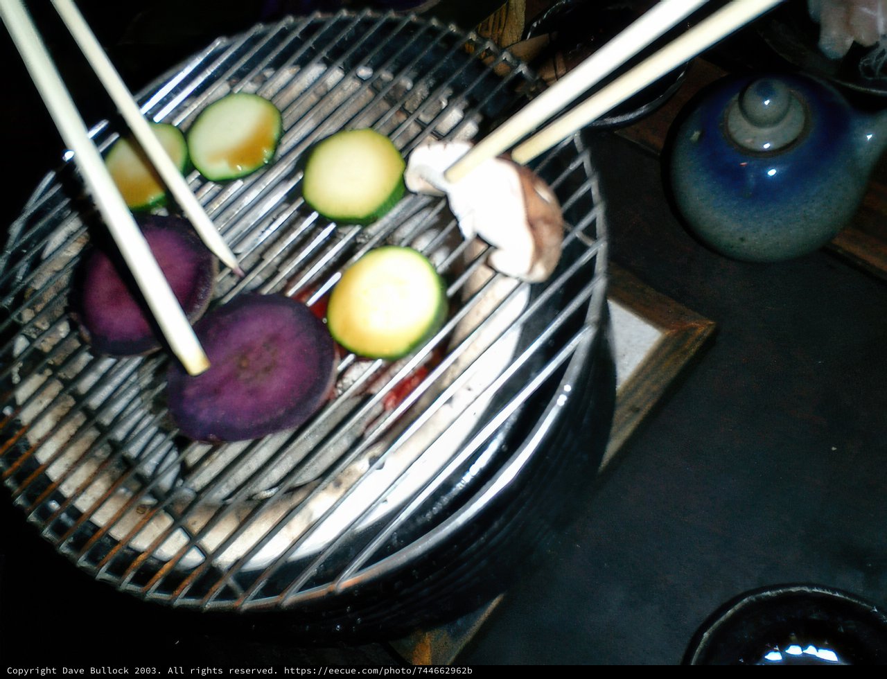 Grilling Fresh Veggies in Tokyo