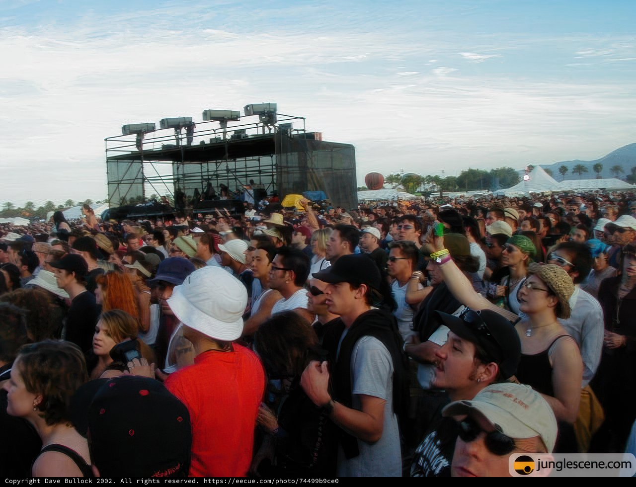 Jam-packed Crowd at Coachella 2002 Music Festival