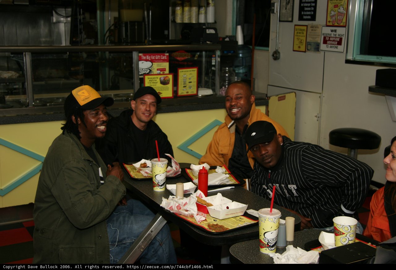 Friends Gather for a Meal at the Food Court