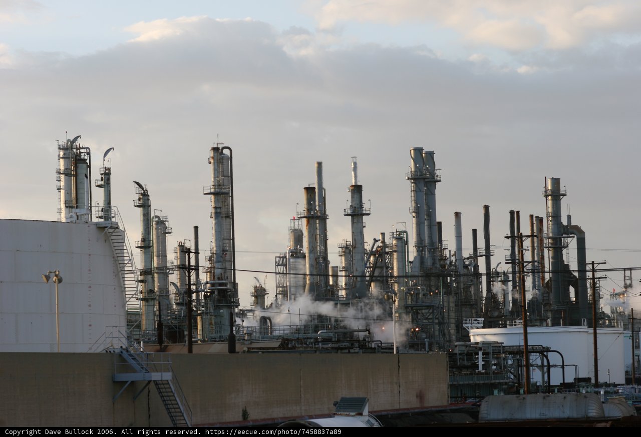 Moody Sky over Industrial Landscape